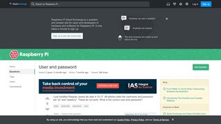 
                            2. User and password - Raspberry Pi Stack Exchange