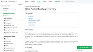 
                            4. User Authentication Overview — MongoDB Stitch