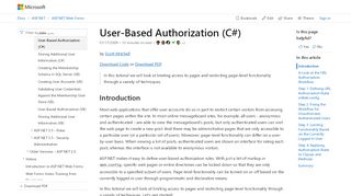 
                            2. User-Based Authorization (C#) | Microsoft Docs