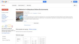 
                            9. User Behavior in Ubiquitous Online Environments