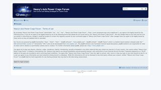 
                            7. User Control Panel - Terms of use - Heavy's Axis Power Craps Forum