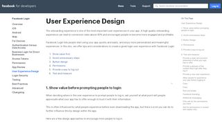 
                            2. User Experience Design - Facebook Login