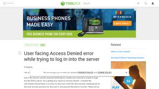 
                            2. User facing Access Denied error while trying to log in into the ...