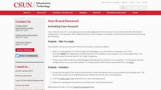 
                            4. User ID and Password | California State University ... - CSun