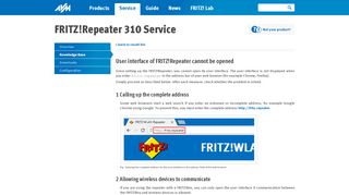 
                            8. User interface of FRITZ!Repeater cannot be …