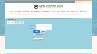 
                            6. User Log In - Adrian Dominican Sisters