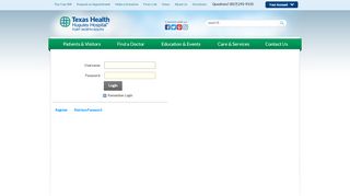 
                            1. User Log In - Texas Health Huguley