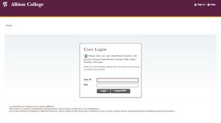 
                            2. User Login - ACIS - Albion College