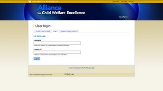 
                            4. User login | Alliance for Child Welfare Excellence