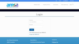 
                            2. User Login - AMSA - American Medical Student Association