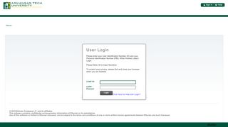 
                            5. User Login - Arkansas Tech University