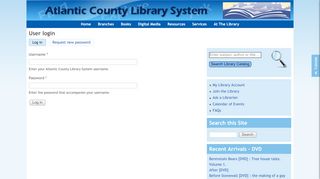 
                            8. User login | Atlantic County Library System