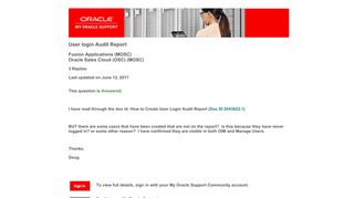 
                            5. User login Audit Report - Oracle