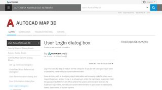 
                            5. User Login dialog box | AutoCAD Map 3D 2019 | Autodesk Knowledge ...