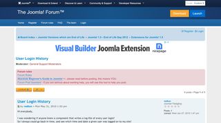 
                            4. User Login History - Joomla! Forum - community, …