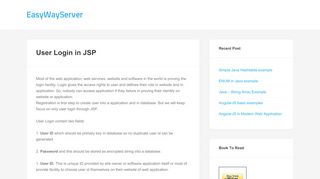 
                            9. User Login in JSP - EasyWayServer