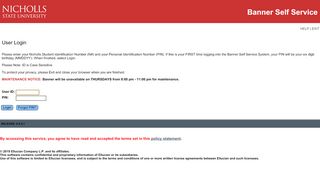 
                            2. User Login - Nicholls State University - Banner Self-Service