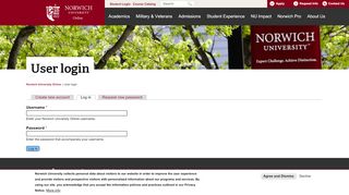 
                            2. User login - Norwich University Online