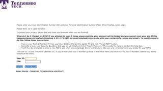 
                            1. User Login - Tennessee Technological University