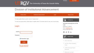 
                            4. User Login - The University of Texas Rio Grande Valley