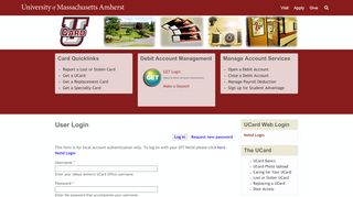 
                            2. User login | UMass Amherst UCard Office
