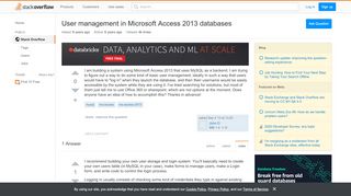 
                            7. User management in Microsoft Access 2013 databases