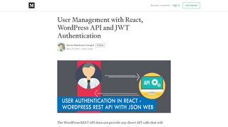 
                            1. User Management with React, WordPress API and JWT ...