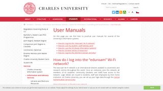 
                            4. User Manuals - Charles University