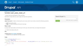 
                            9. user_pass_reset_url | user.module | Drupal 7.x | Drupal API