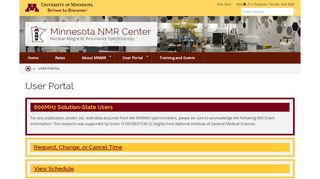 
                            9. User Portal | Minnesota NMR Center