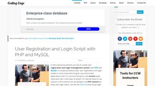 
                            1. User Registration and Login Script with PHP and MySQL | Coding Cage