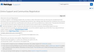 
                            9. User Registration - NetApp Support