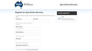 
                            6. User Registration - online.apia.com.au