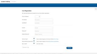 
                            3. User Registration - Sunny Portal