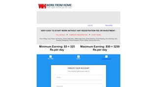 
                            7. User Registration - workfromhomedata.com