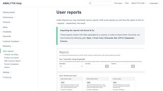 
                            7. User reports | AMALYTIX Help