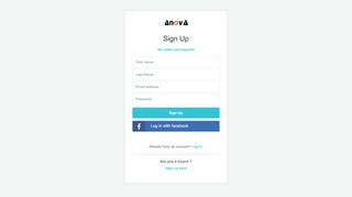 
                            3. User Sign Up - Anova.Golf