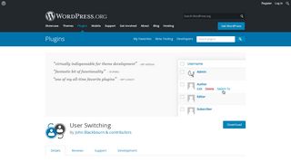 
                            2. User Switching – WordPress plugin | WordPress.org