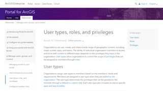 
                            6. User types, roles, and privileges—Portal for ArcGIS (10.7 and 10.7.1 ...