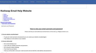 
                            4. Username And Password - Kwikwap Email Help Website