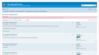 
                            5. username and password - The VideoLAN Forums