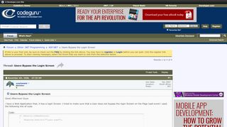 
                            8. Users Bypass the Login Screen - CodeGuru Forums