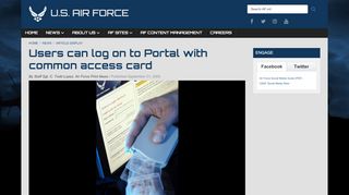 
                            6. Users can log on to Portal with common access card - af.mil