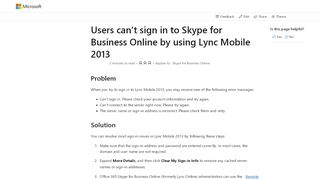 
                            7. Users can't sign in to Skype for Business Online by using ...