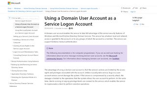 
                            5. Using a Domain User Account as a Service Logon Account - Windows ...