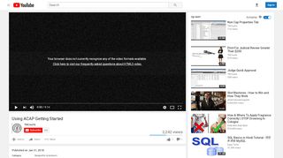 
                            8. Using ACAP Getting Started - YouTube