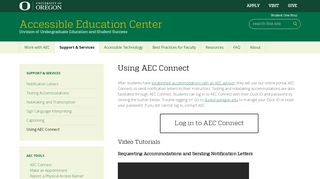 
                            4. Using AEC Connect | Accessible Education Center