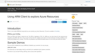 
                            1. Using ARM Client to explore Azure Resources – Girish's Blog – Are ...