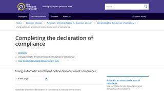 
                            2. Using automatic enrolment online declaration of compliance ...