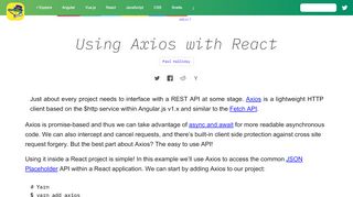 
                            6. Using Axios with React - Alligator.io